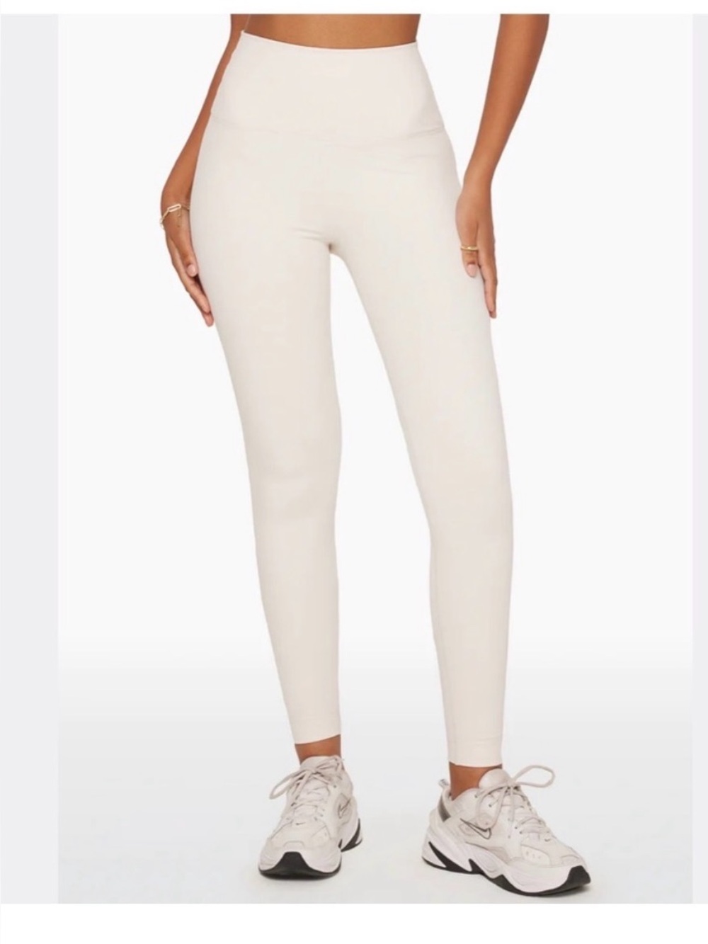 SET ACTIVE Blanc Ivory Off-White Luxform High Rise Ankle Leggings NWOT